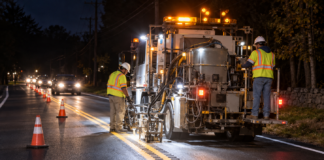 Route 181 Striping and Rumble Strip Installation Friday Night in Jefferson Township