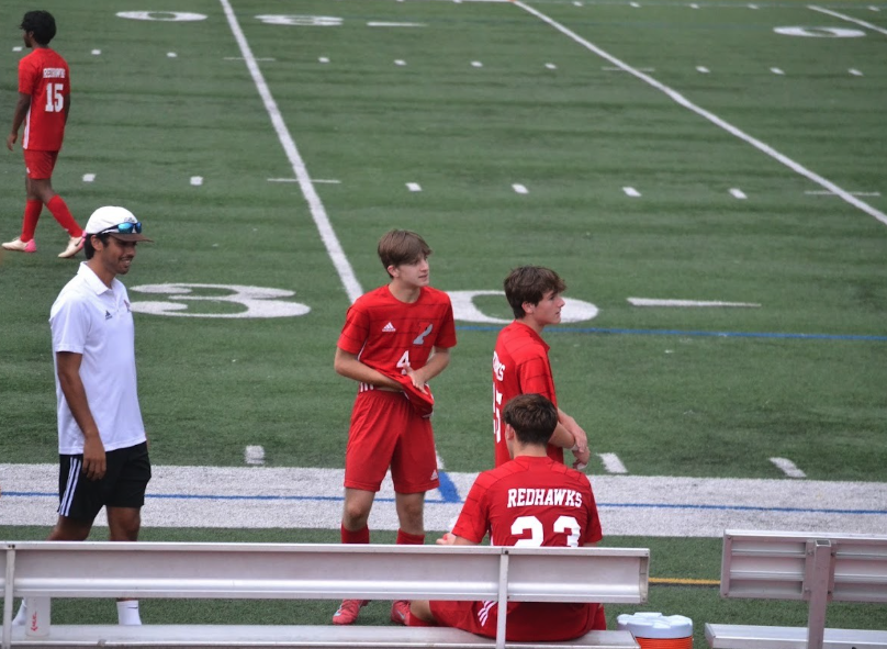 Brayden Evans, Brennan Evans, and Christopher McAndrew during Parsippany's 5-1 victory over Mountain Lakes