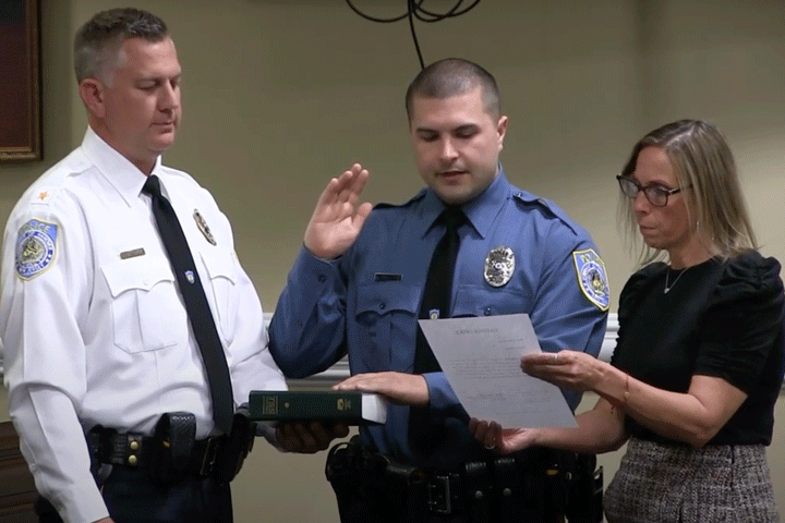 Hanover Township Police Administer Oath To Four Officers - Morris Focus